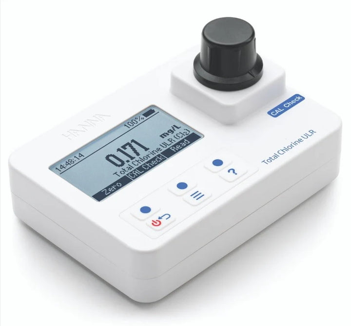 HI-97761 Total Chlorine Ultra Low Range Portable Photometer: Range 0.000 to 0.500 mg/L (ppm)